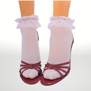 Stiletto  Heels BCBG Paris Red Strappy Dance Shoes with Ankle Strap Size 7.5